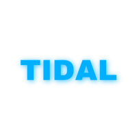 a blue logo with the word tidal on it